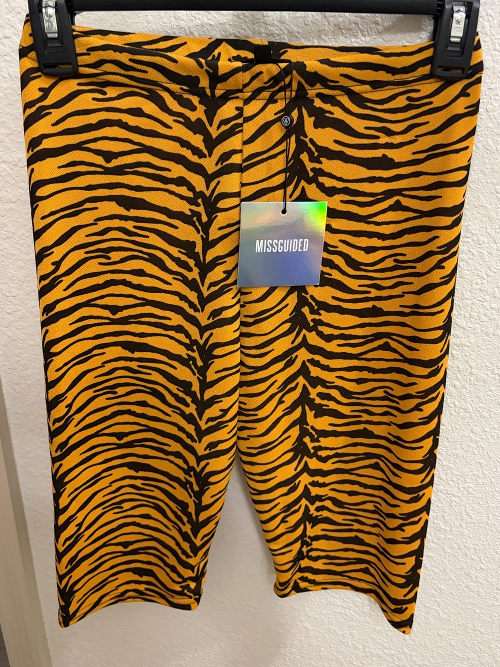 NWT MISSGUIDED Tiger Print Biker Shorts